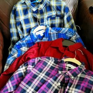 4 boys button-down shirts size XL/14-16, 2 Old Navy, 1 Arrow, 1 crazy 8